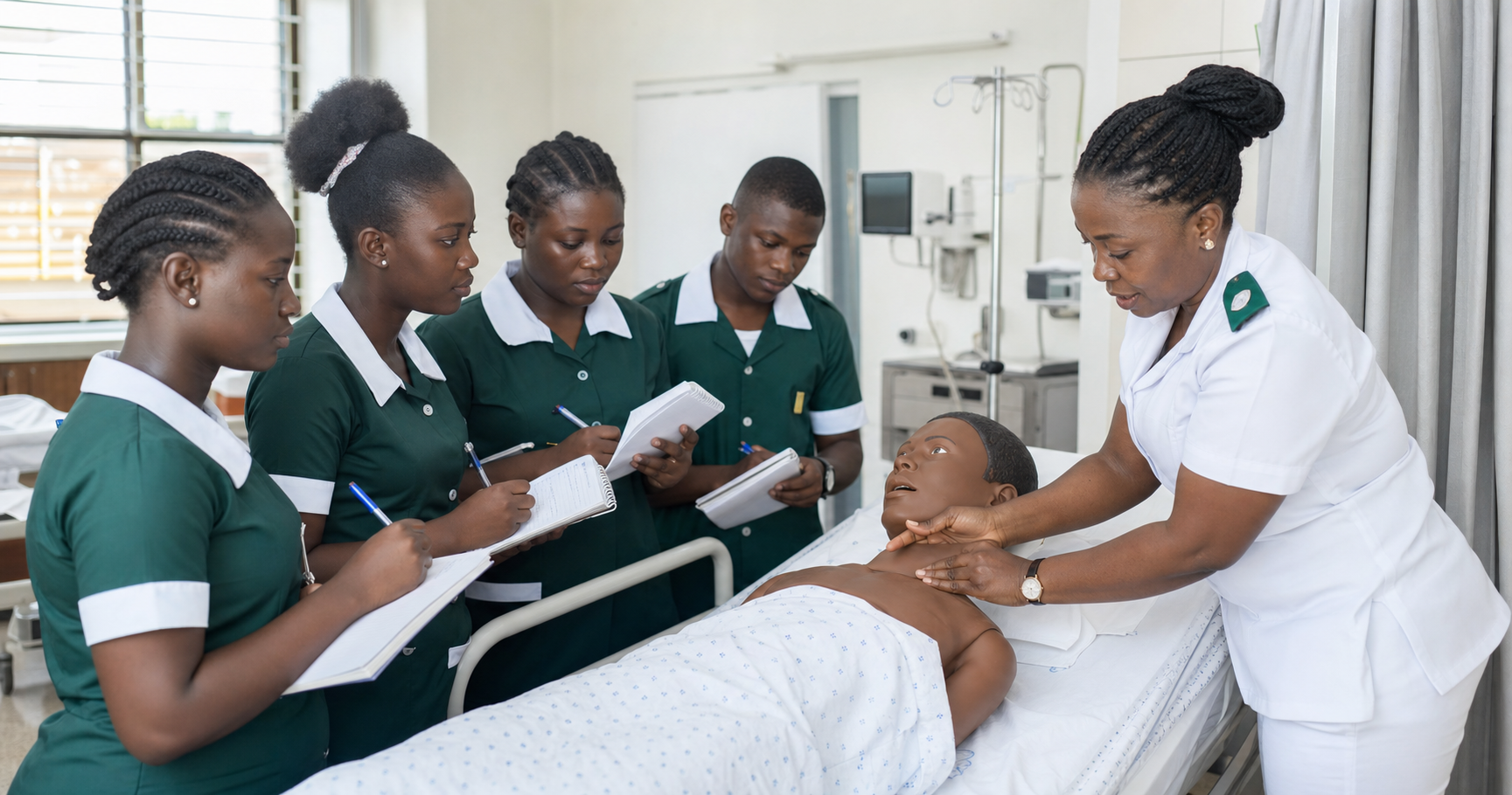 Nursing students learning clinical skills in the simulation laboratory